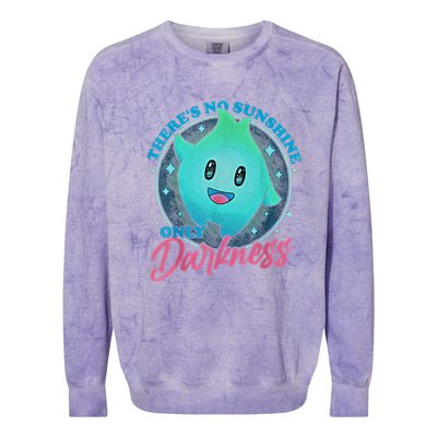 Theres No Sunshine Only Darkness Lumalee Luma Star Cute Game Lover Colorblast Crewneck Sweatshirt