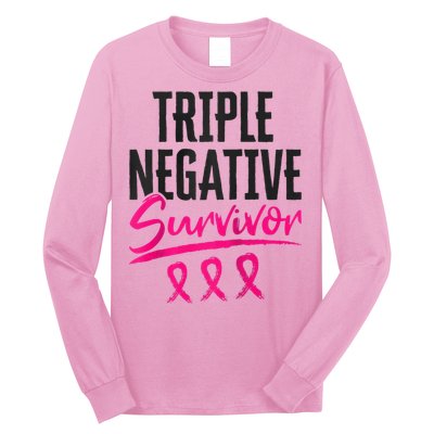 Triple Negative Survivor TNBC Breast Cancer Awareness Long Sleeve Shirt