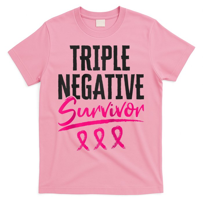 Triple Negative Survivor TNBC Breast Cancer Awareness T-Shirt