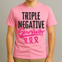 Triple Negative Survivor TNBC Breast Cancer Awareness T-Shirt