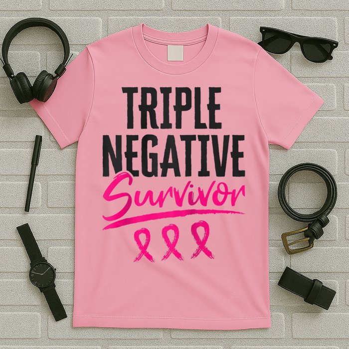 Triple Negative Survivor TNBC Breast Cancer Awareness T-Shirt