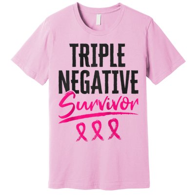 Triple Negative Survivor TNBC Breast Cancer Awareness Premium T-Shirt