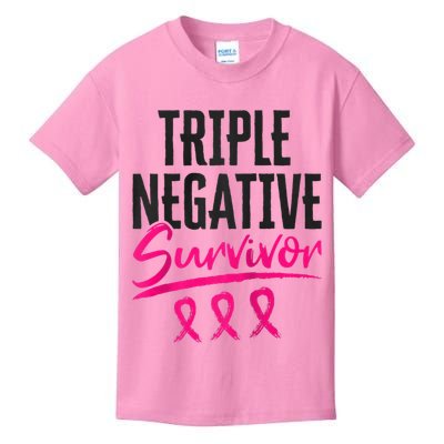 Triple Negative Survivor TNBC Breast Cancer Awareness Kids T-Shirt