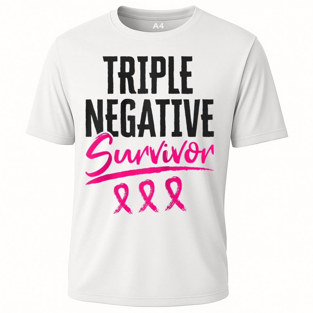 Triple Negative Survivor TNBC Breast Cancer Awareness Cooling Performance Crew T-Shirt