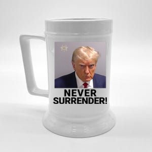 Trump Never Surrender Mugshot Booking Trump Mugshot 2024 Georgia Trump Mugshot Beer Stein