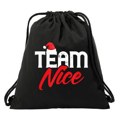 Team Nice Shirt Funny Couple Matching Outfit Team Naughty TShirt Drawstring Bag