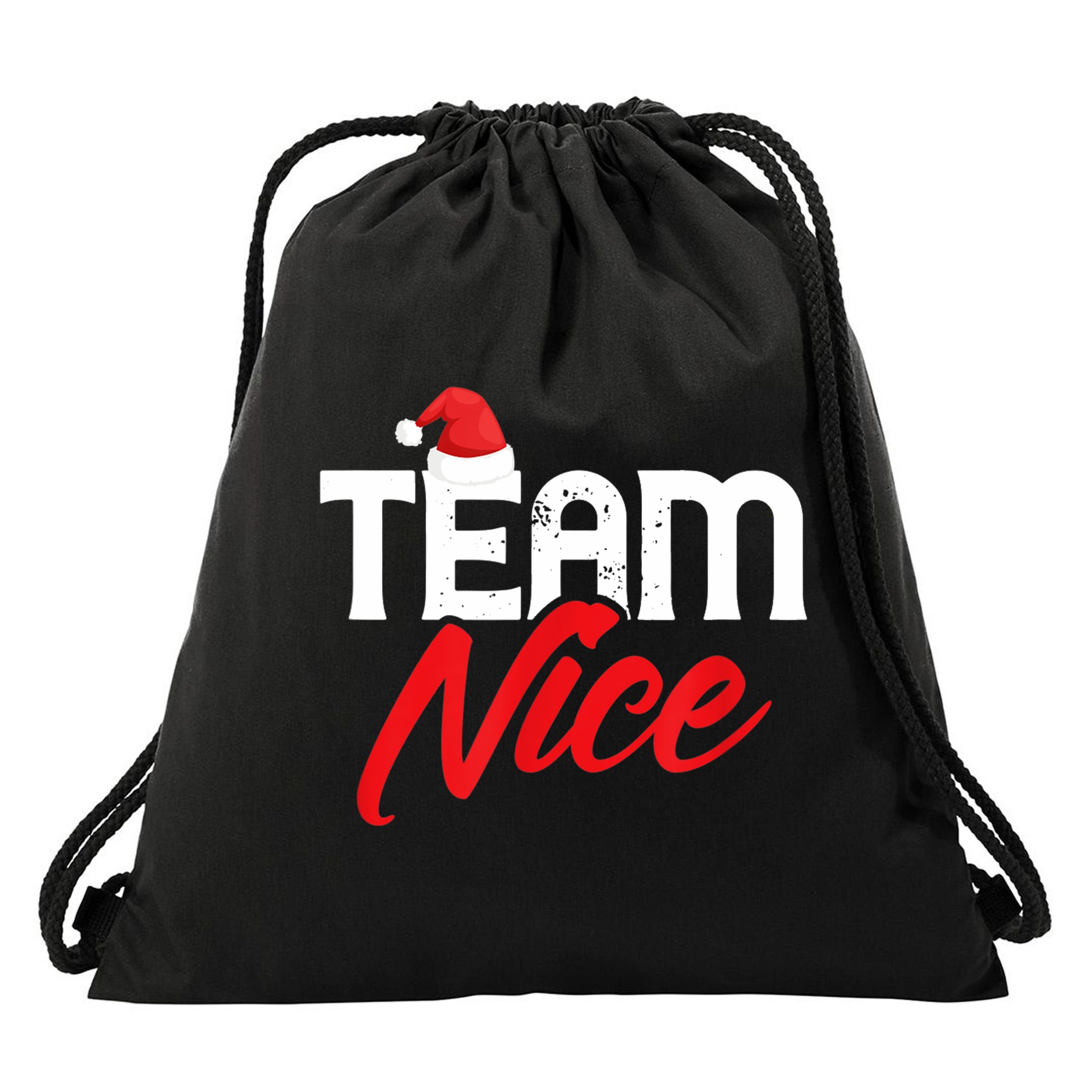 Team Nice Shirt Funny Couple Matching Outfit Team Naughty TShirt Drawstring Bag