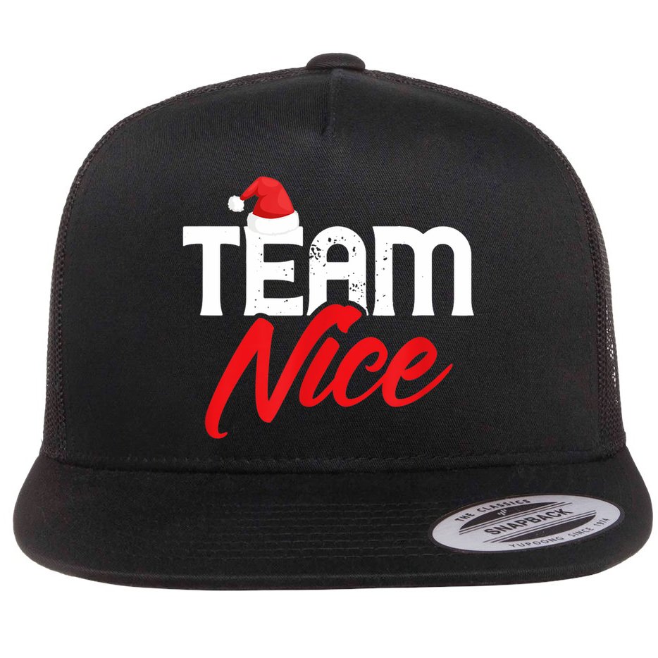 Team Nice Shirt Funny Couple Matching Outfit Team Naughty TShirt Flat Bill Trucker Hat