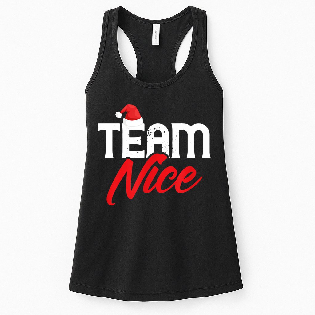 Team Nice Shirt Funny Couple Matching Outfit Team Naughty TShirt Womens Tank Top