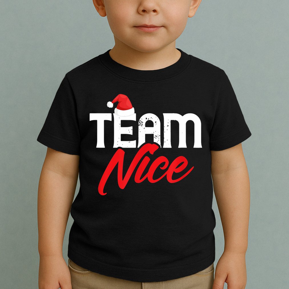 Team Nice Shirt Funny Couple Matching Outfit Team Naughty TShirt Toddler T-Shirt