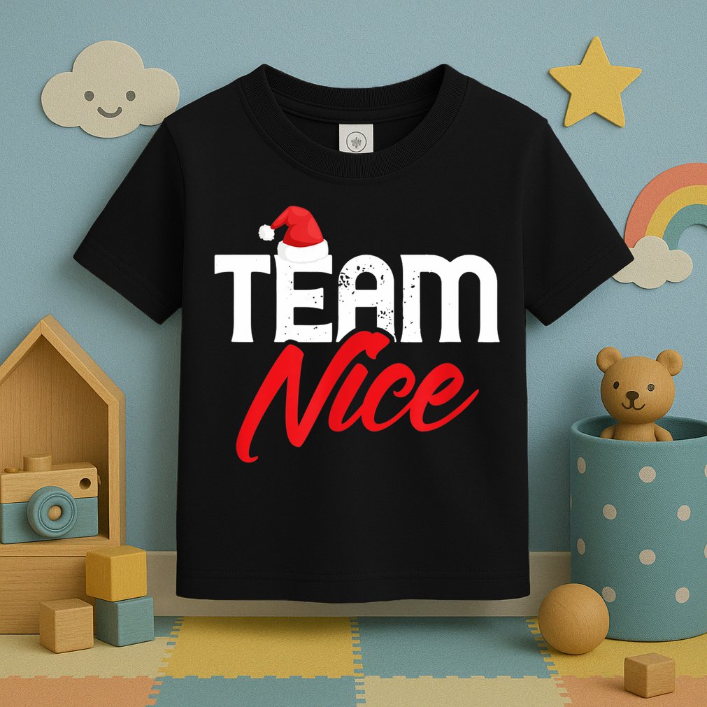 Team Nice Shirt Funny Couple Matching Outfit Team Naughty TShirt Toddler T-Shirt