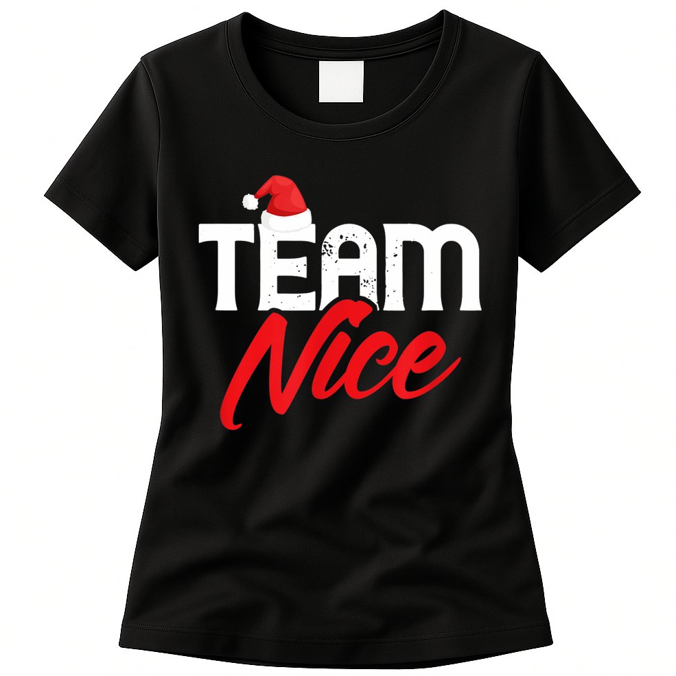 Team Nice Shirt Funny Couple Matching Outfit Team Naughty TShirt Womens T-Shirt