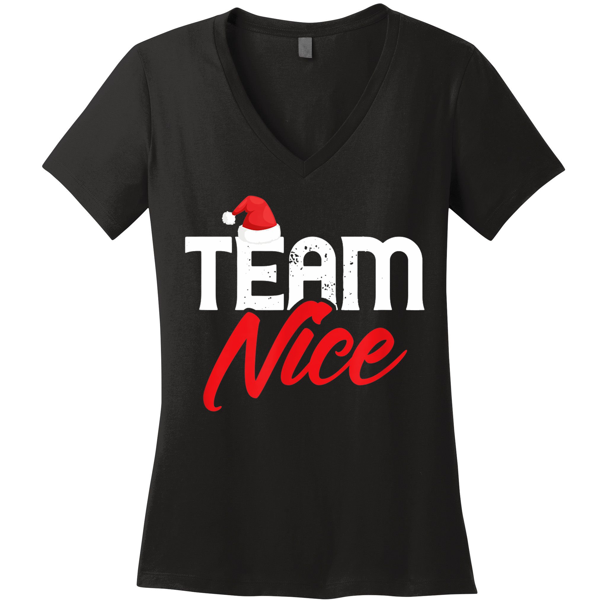 Team Nice Shirt Funny Couple Matching Outfit Team Naughty TShirt Women's V-Neck T-Shirt