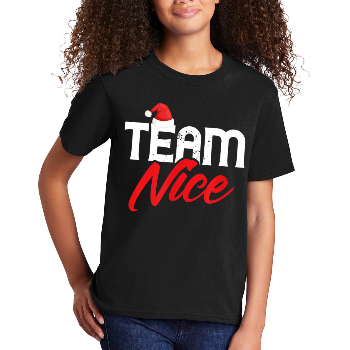 Team Nice Shirt Funny Couple Matching Outfit Team Naughty TShirt Kids T-Shirt