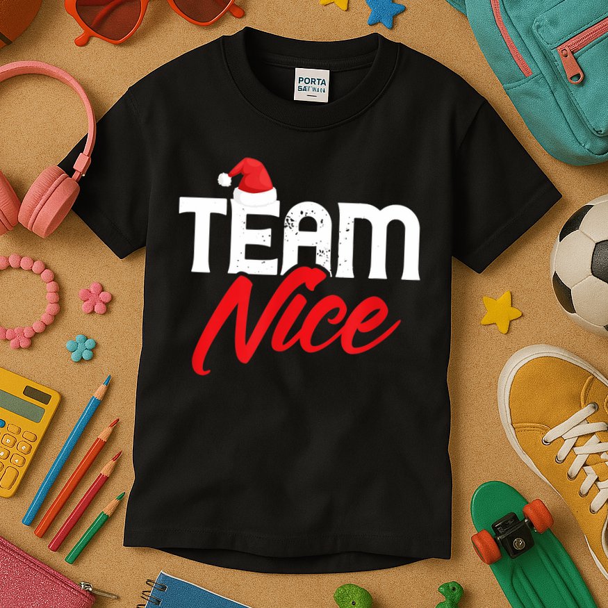 Team Nice Shirt Funny Couple Matching Outfit Team Naughty TShirt Kids T-Shirt