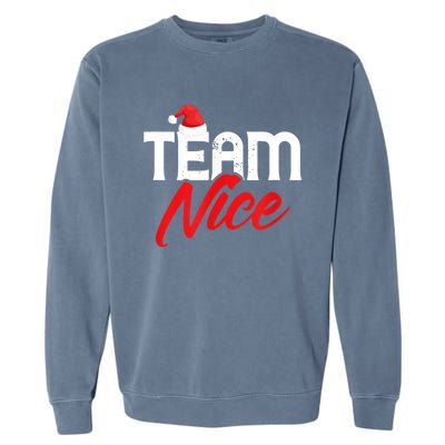 Team Nice Shirt Funny Couple Matching Outfit Team Naughty TShirt Garment-Dyed Sweatshirt