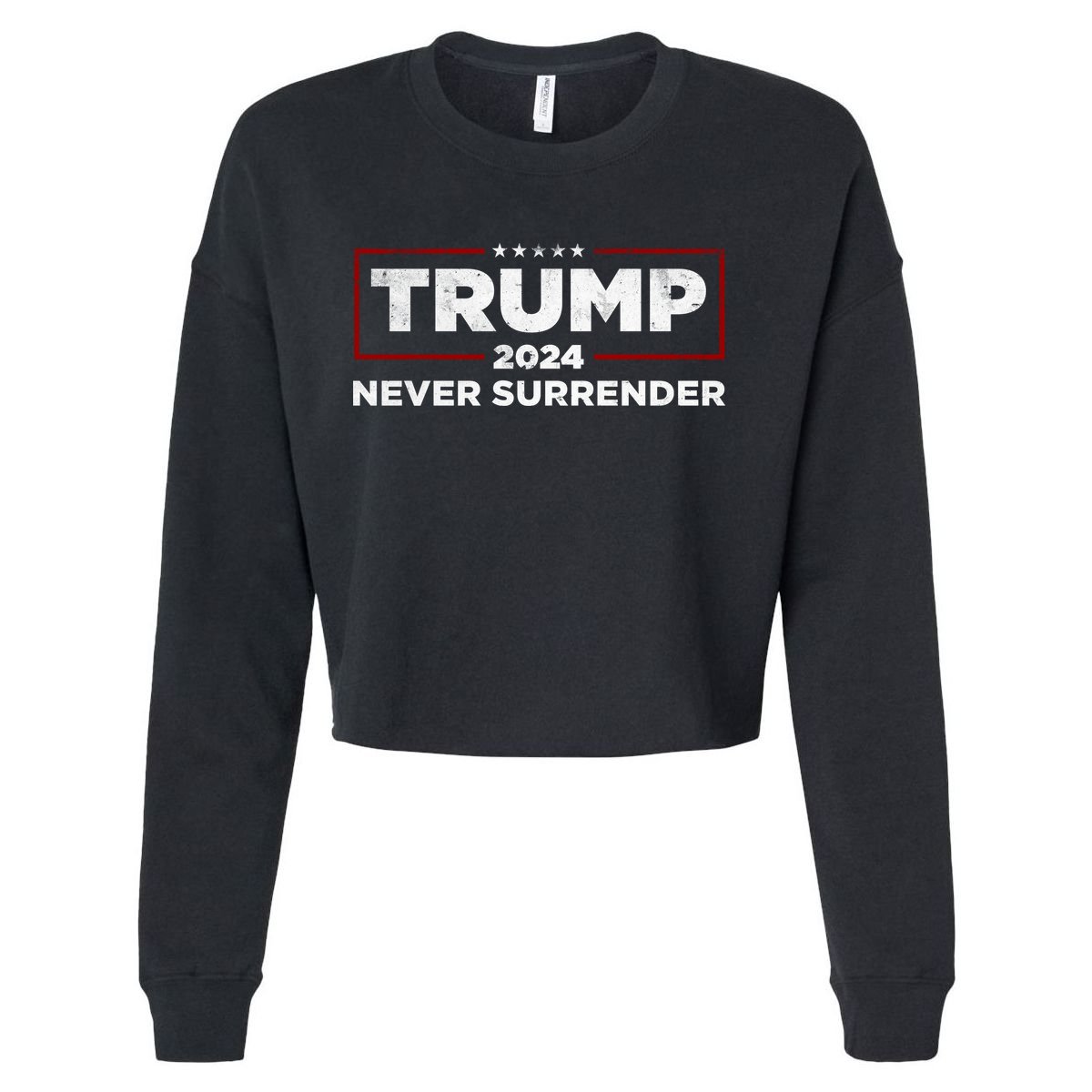 Trump Never Surrender 2024 Cropped Pullover Crew