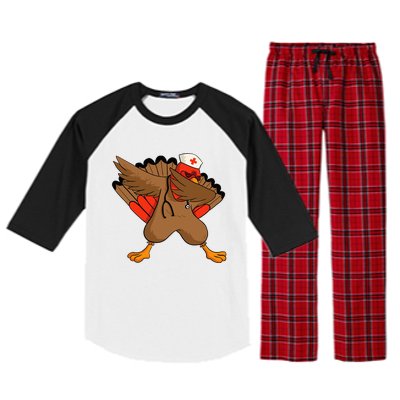 Turkey Nurse Stethoscope Thanksgiving Nurse Turkey Raglan Sleeve Pajama Set