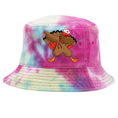 Turkey Nurse Stethoscope Thanksgiving Nurse Turkey Tie-Dyed Bucket Hat