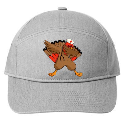 Turkey Nurse Stethoscope Thanksgiving Nurse Turkey 7-Panel Snapback Hat