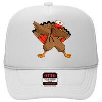 Turkey Nurse Stethoscope Thanksgiving Nurse Turkey High Crown Mesh Back Trucker Hat