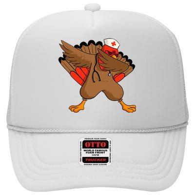 Turkey Nurse Stethoscope Thanksgiving Nurse Turkey High Crown Mesh Back Trucker Hat