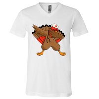 Turkey Nurse Stethoscope Thanksgiving Nurse Turkey V-Neck T-Shirt