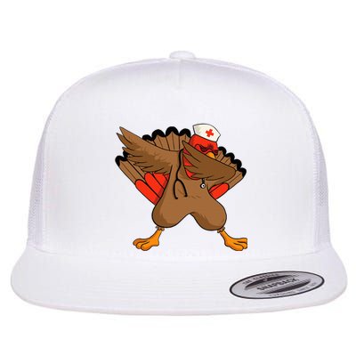 Turkey Nurse Stethoscope Thanksgiving Nurse Turkey Flat Bill Trucker Hat