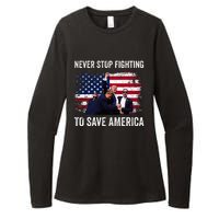 Trump Never Stop Fighting To Save America Vote Trump Womens CVC Long Sleeve Shirt