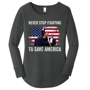 Trump Never Stop Fighting To Save America Vote Trump Women's Perfect Tri Tunic Long Sleeve Shirt