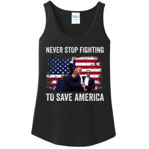 Trump Never Stop Fighting To Save America Vote Trump Ladies Essential Tank