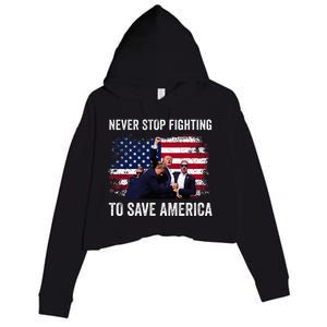 Trump Never Stop Fighting To Save America Vote Trump Crop Fleece Hoodie