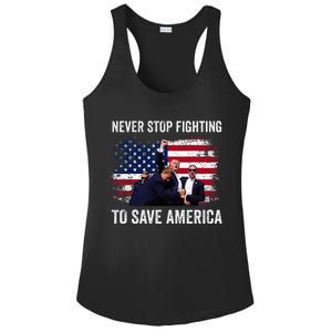 Trump Never Stop Fighting To Save America Vote Trump Ladies PosiCharge Competitor Racerback Tank