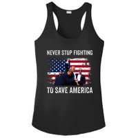 Trump Never Stop Fighting To Save America Vote Trump Ladies PosiCharge Competitor Racerback Tank