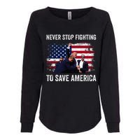 Trump Never Stop Fighting To Save America Vote Trump Womens California Wash Sweatshirt