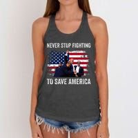 Trump Never Stop Fighting To Save America Vote Trump Women's Knotted Racerback Tank