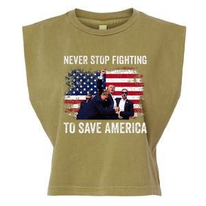 Trump Never Stop Fighting To Save America Vote Trump Garment-Dyed Women's Muscle Tee