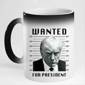 Trump Never Surrender Donald Trump Mugshot 2024 11oz Black Color Changing Mug