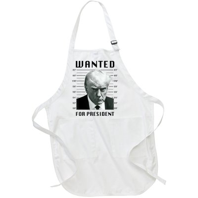 Trump Never Surrender Donald Trump Mugshot 2024 Full-Length Apron With Pockets