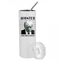 Trump Never Surrender Donald Trump Mugshot 2024 Stainless Steel Tumbler