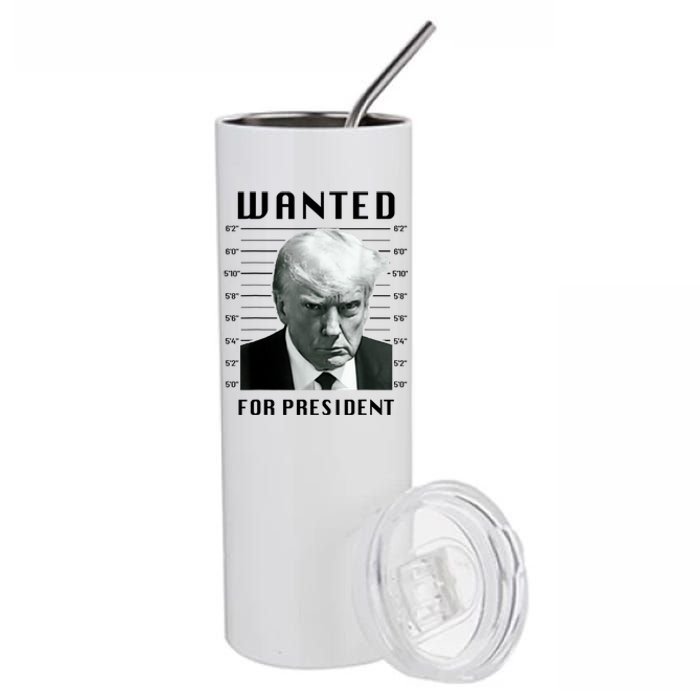 Trump Never Surrender Donald Trump Mugshot 2024 Stainless Steel Tumbler