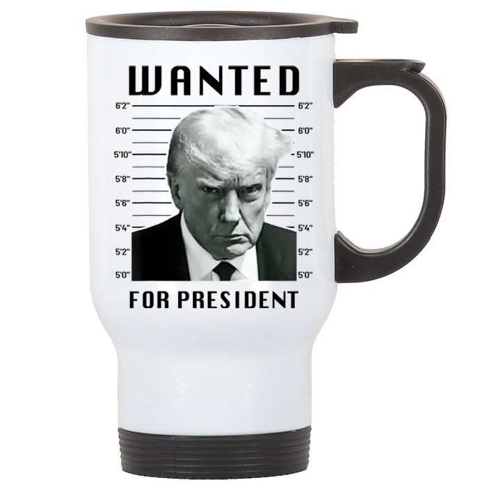 Trump Never Surrender Donald Trump Mugshot 2024 Stainless Steel Travel Mug