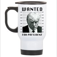 Trump Never Surrender Donald Trump Mugshot 2024 Stainless Steel Travel Mug