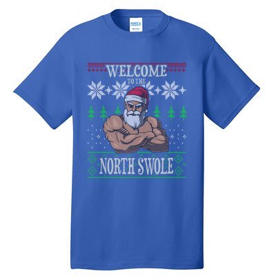 The North Swole Santa Claus Christmas Gym Pun Gift Tall T-Shirt