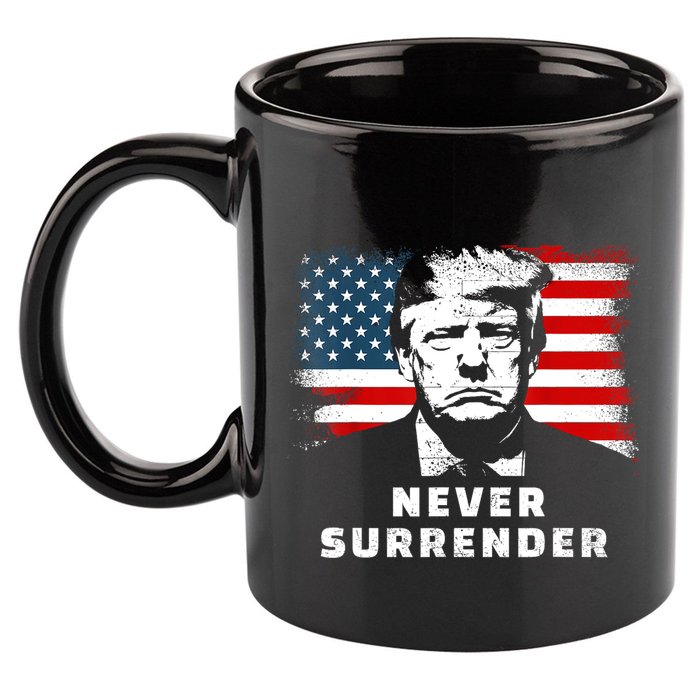 Trump Never Surrender 11oz C Handle Ceramic Mug