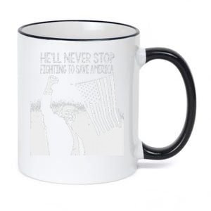 Trump Never Stop Fighting Save America 2024 11oz Black Color Changing Mug