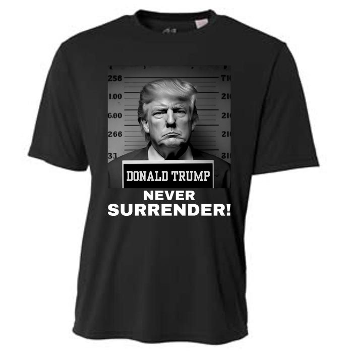 Trump Never Surrender 2024 Mugshot Cooling Performance Crew T-Shirt