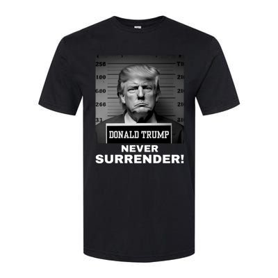 Trump Never Surrender 2024 Mugshot Softstyle® CVC T-Shirt