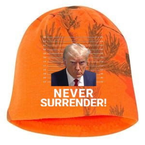 Trump Never Surrender Mugshot Georgia Booking Trump Mugshot Trump Arrested Kati - Camo Knit Beanie