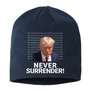 Trump Never Surrender Mugshot Georgia Booking Trump Mugshot Trump Arrested Sustainable Beanie